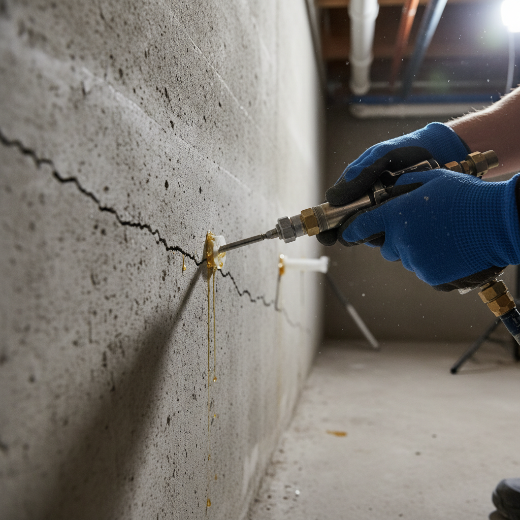 Réparation fissure fondation Elgin — installation professionnelle