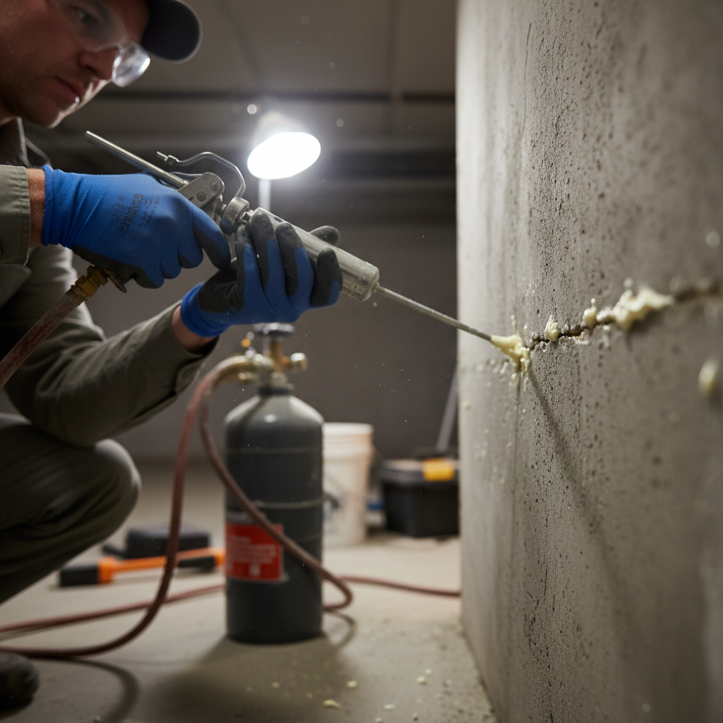 Réparation fissure fondation Tring-Jonction — installation professionnelle