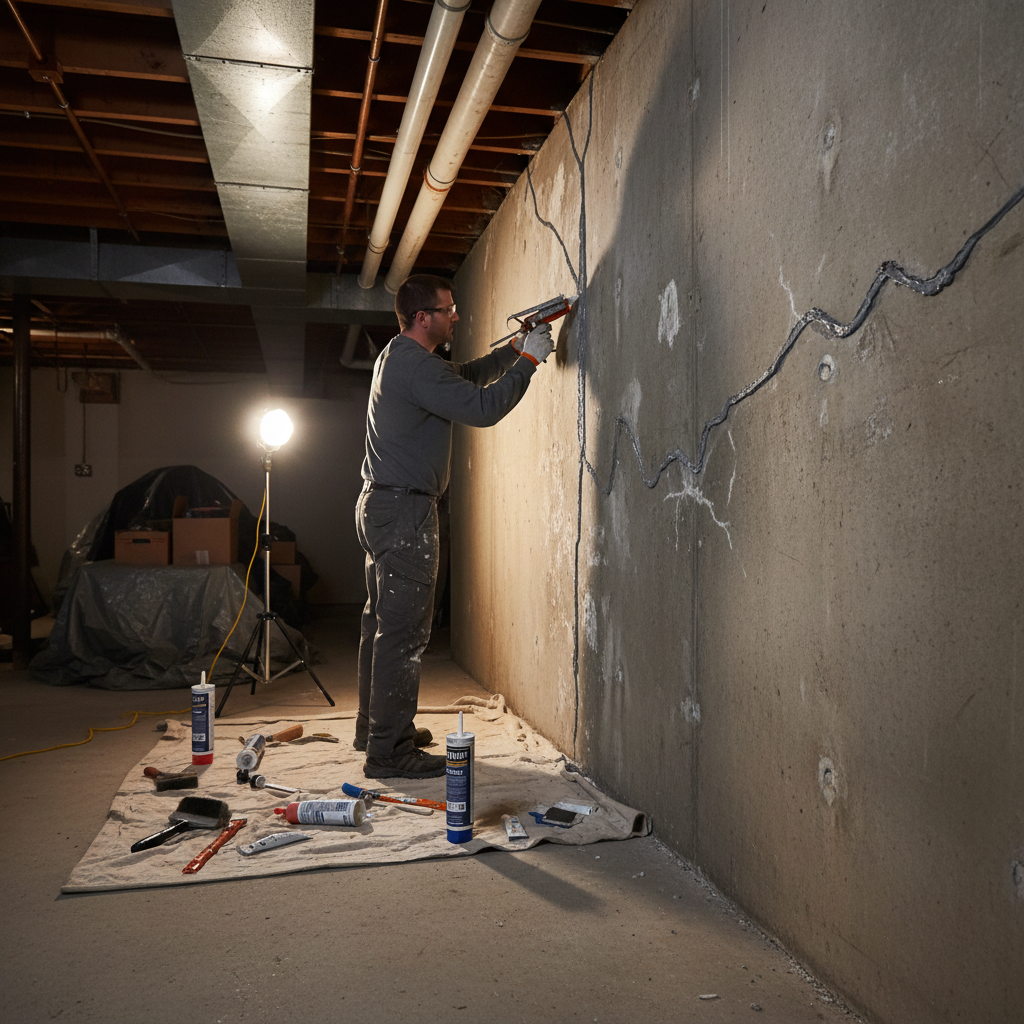 Réparation fissure fondation Saint-Thomas — installation professionnelle