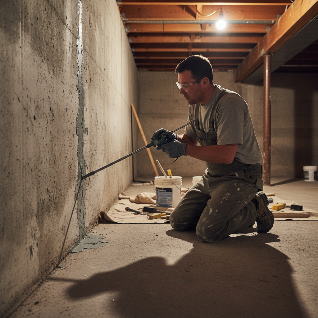 Réparation fissure fondation Waterville — installation professionnelle
