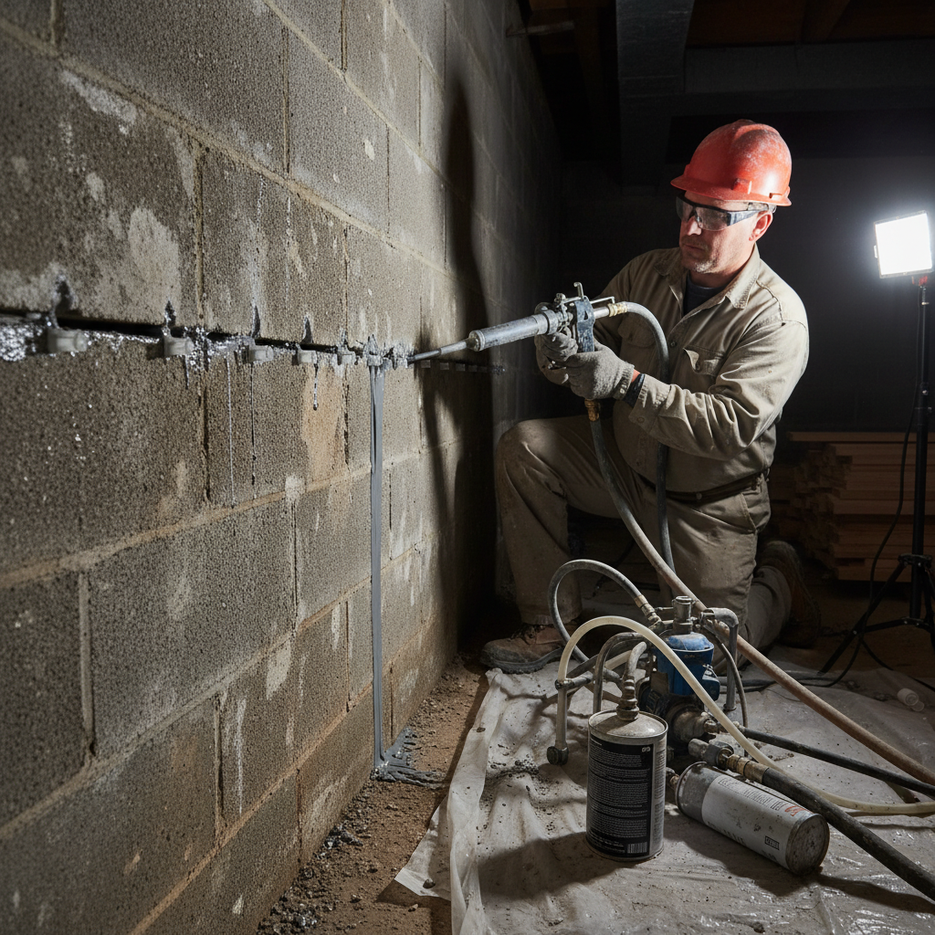 Réparation fissure fondation Charlemagne — installation professionnelle