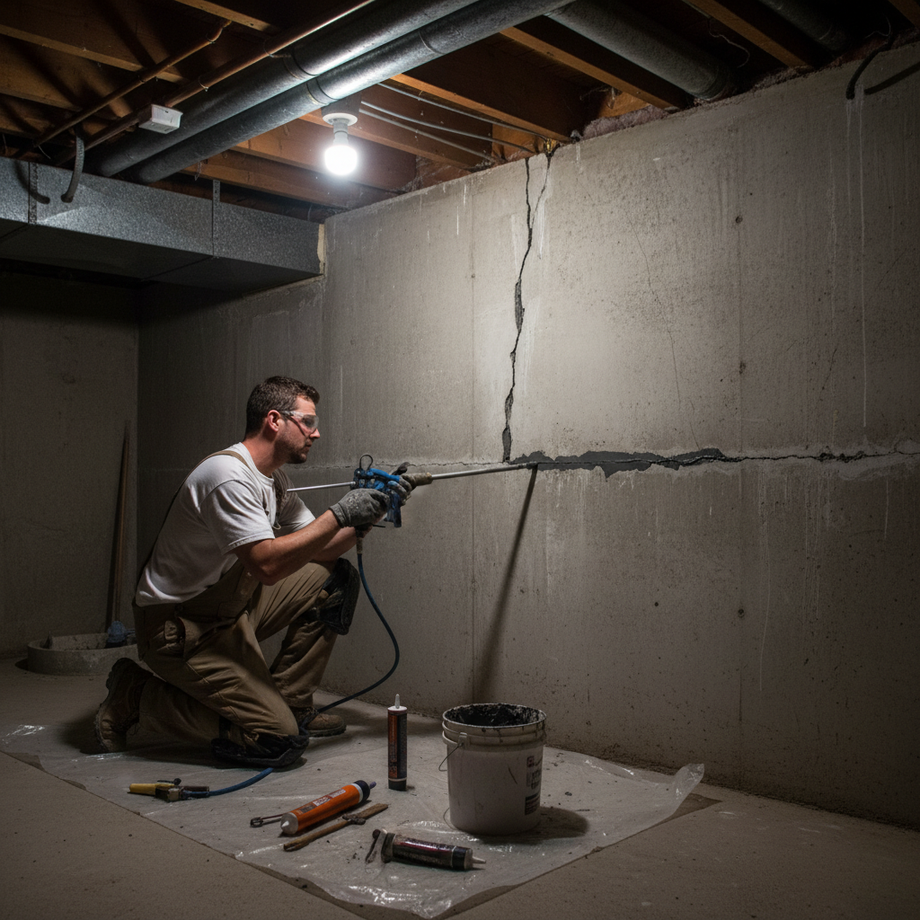 Réparation fissure fondation Saint-Fabien — installation professionnelle