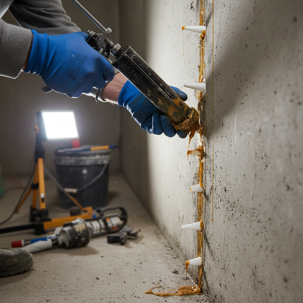 Réparation fissure fondation Clermont — installation professionnelle