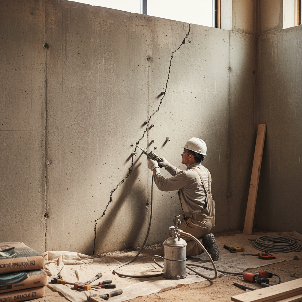 Réparation fissure fondation Sutton — installation professionnelle
