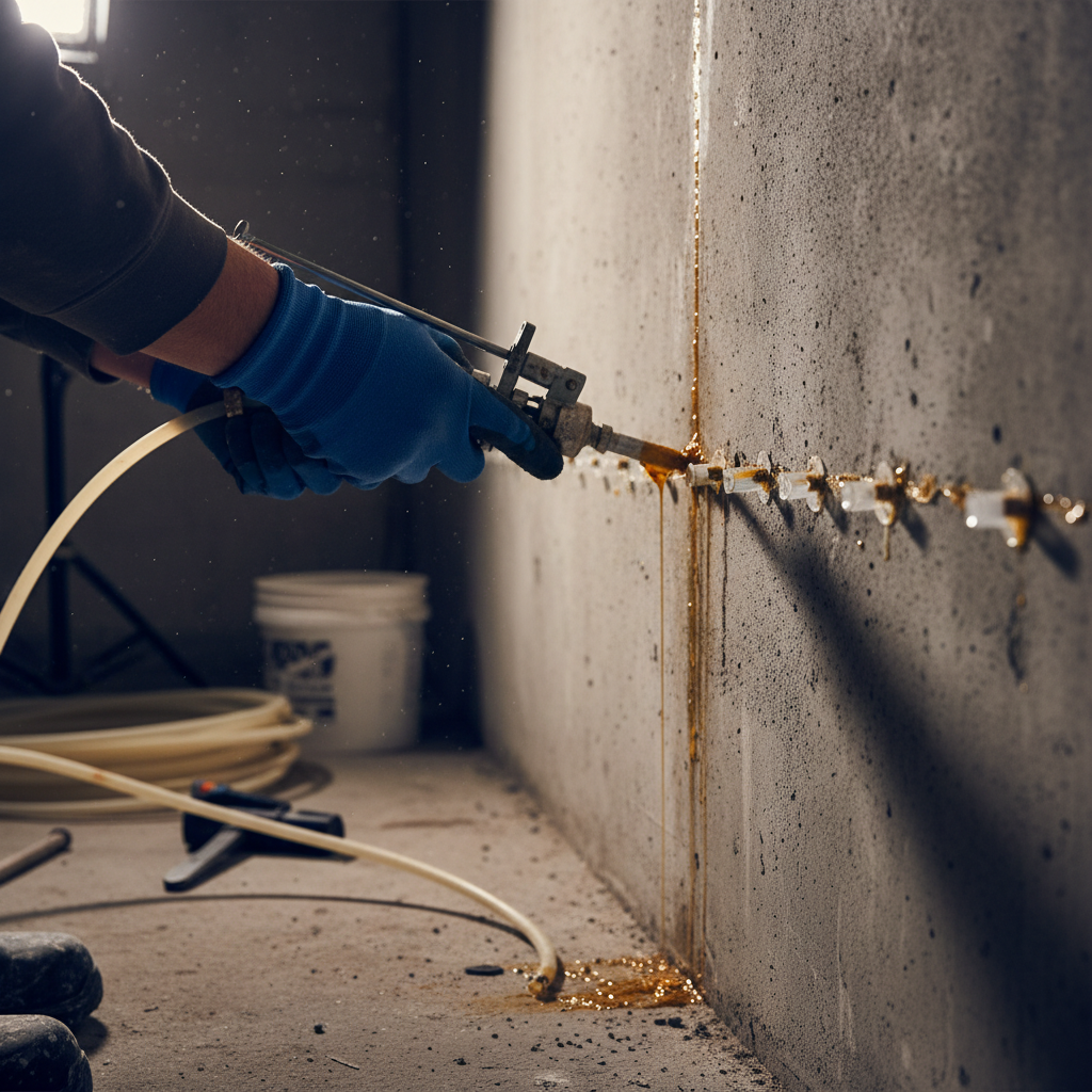 Réparation fissure fondation Richelieu — installation professionnelle