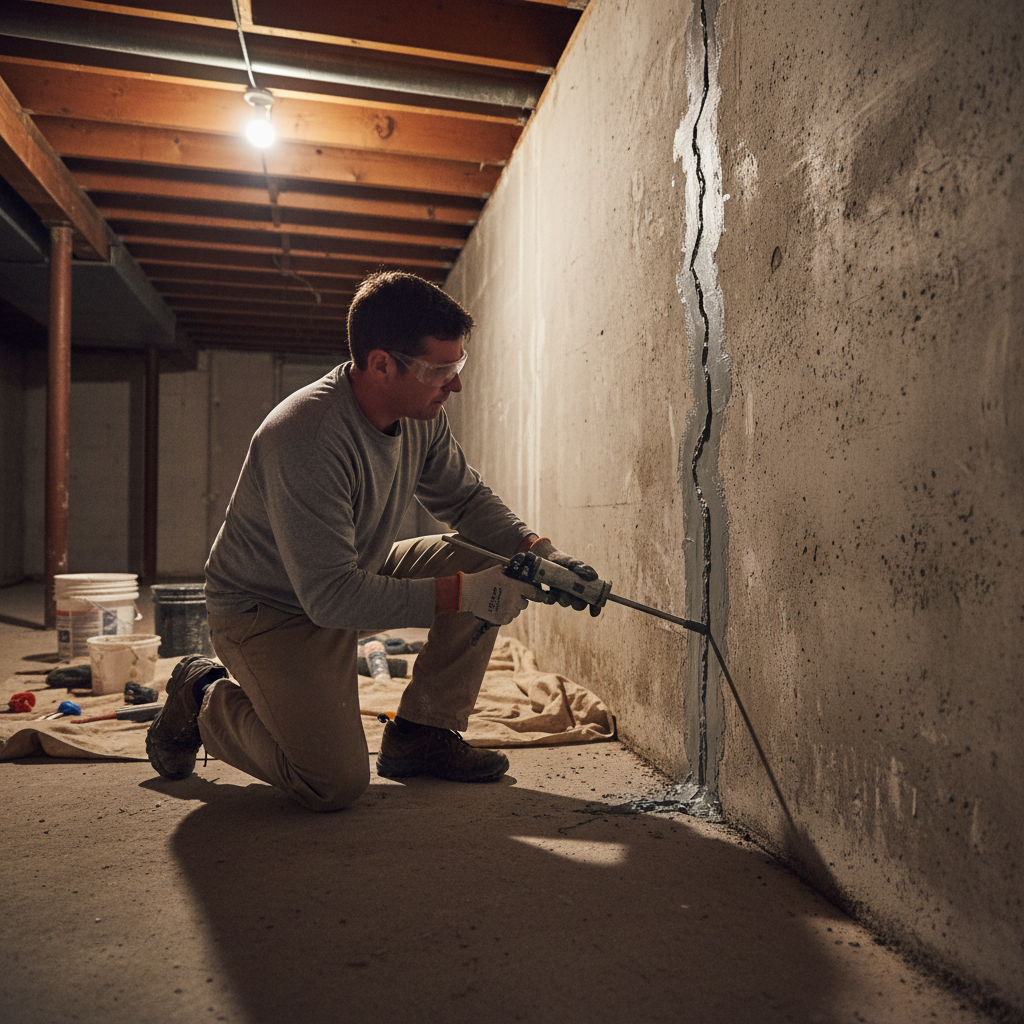 Réparation fissure fondation Westmount — installation professionnelle