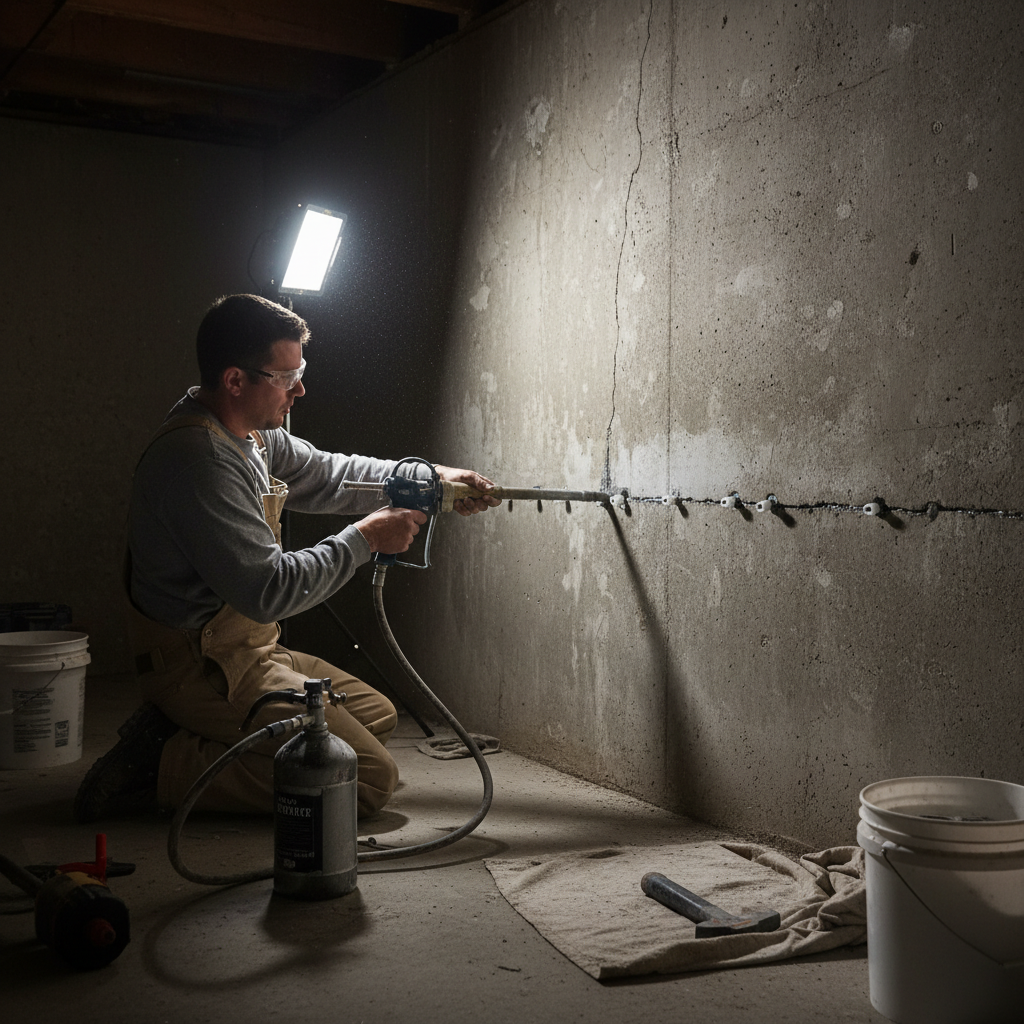 Réparation fissure fondation Wentworth — installation professionnelle