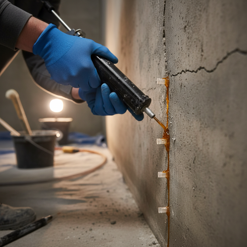 Réparation fissure fondation Cap-Chat — installation professionnelle
