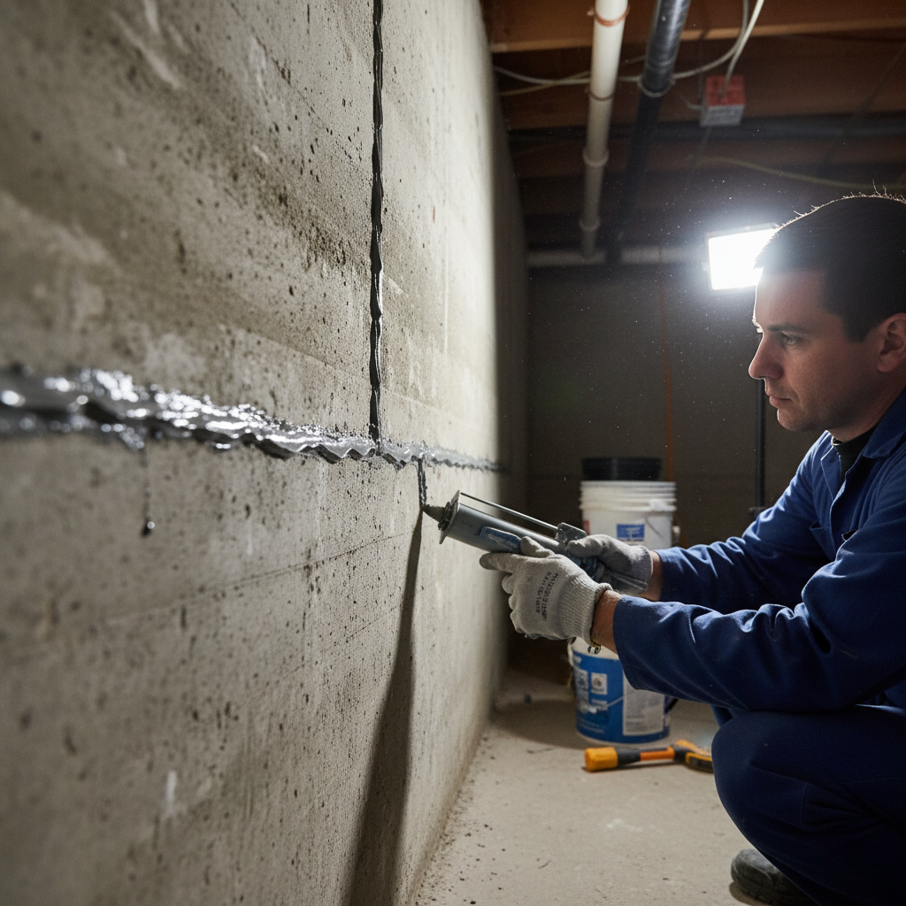 Réparation fissure fondation Wôlinak — installation professionnelle