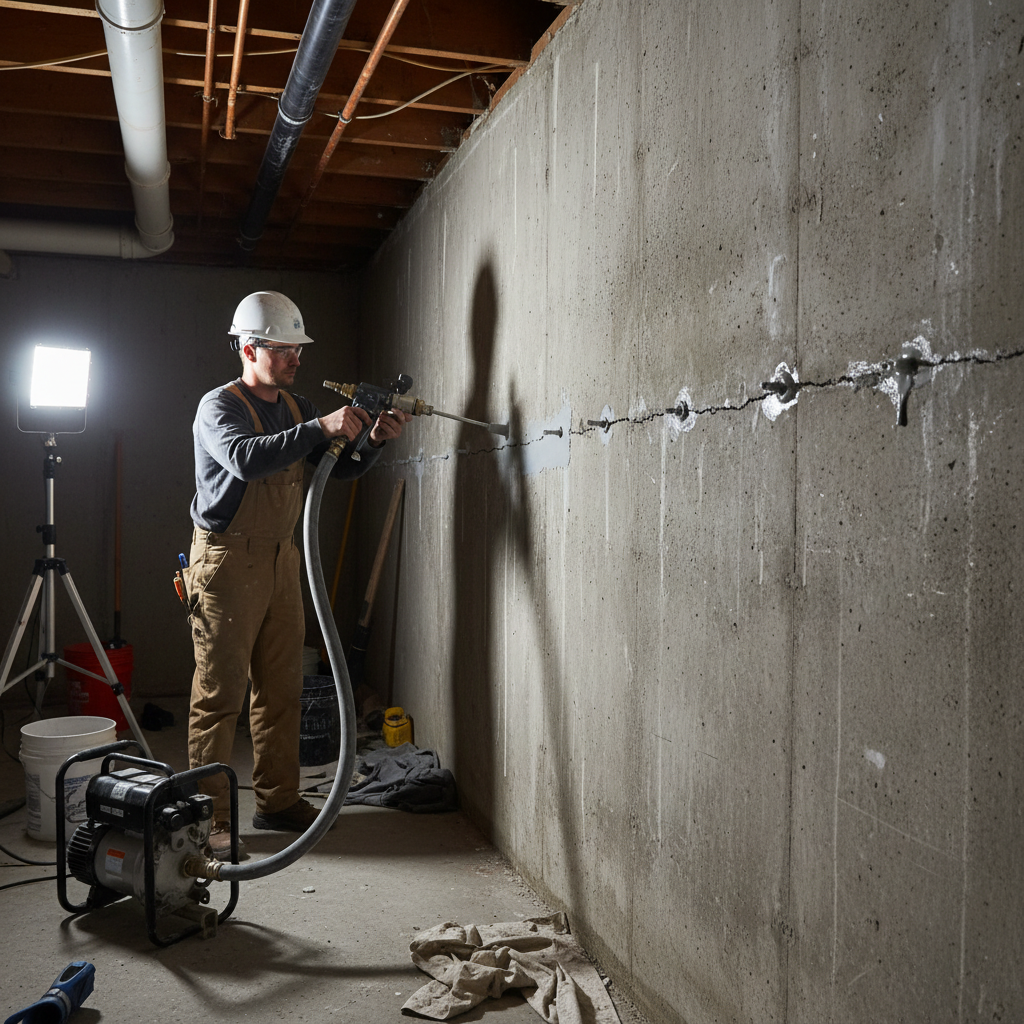 Réparation fissure fondation Schefferville — installation professionnelle