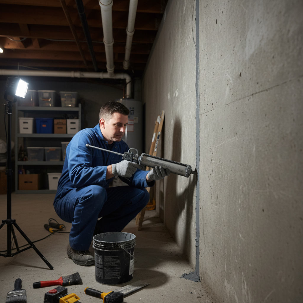 Réparation fissure fondation Berthierville — installation professionnelle