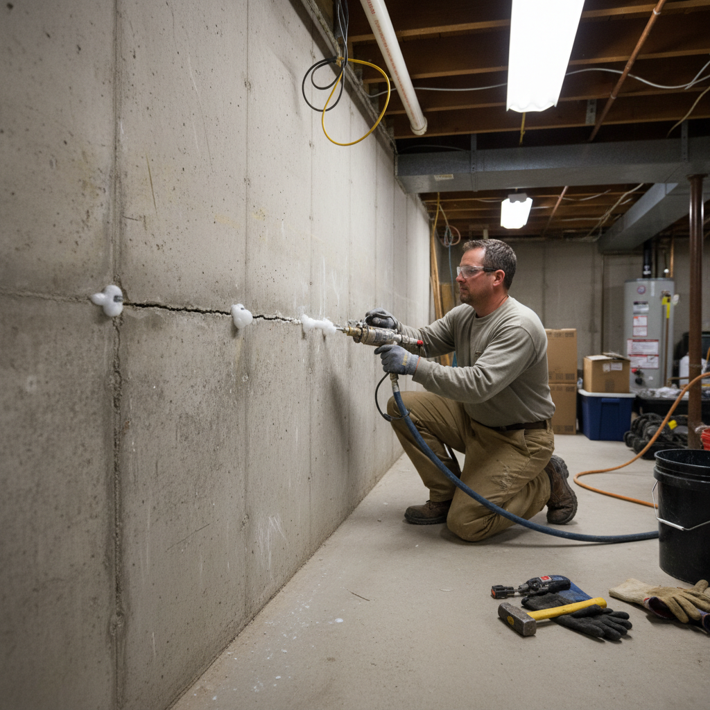 Réparation fissure fondation Matagami — installation professionnelle