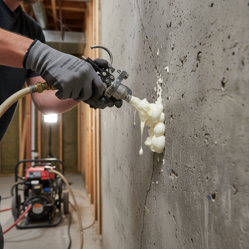 Réparation fissure fondation Sainte-Hedwidge — installation professionnelle