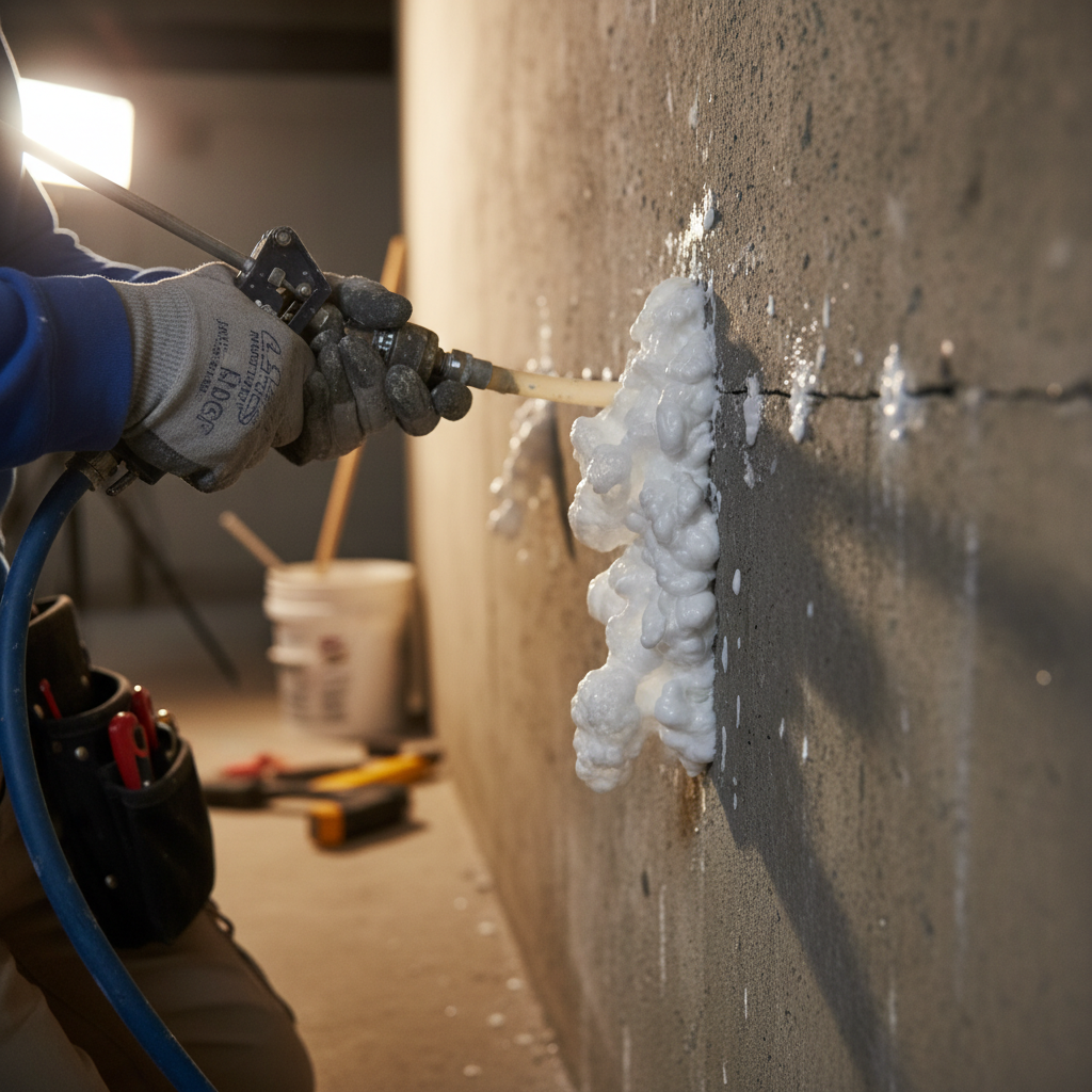 Réparation fissure fondation Shawinigan — installation professionnelle