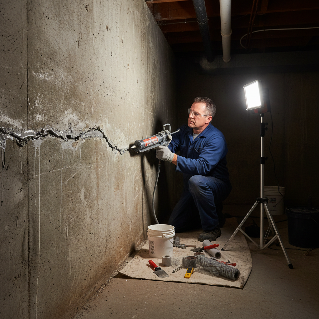Réparation fissure fondation Brome — installation professionnelle