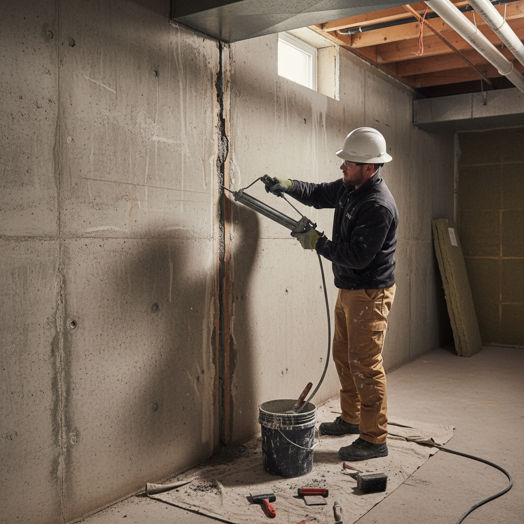 Réparation fissure fondation Chisasibi — installation professionnelle