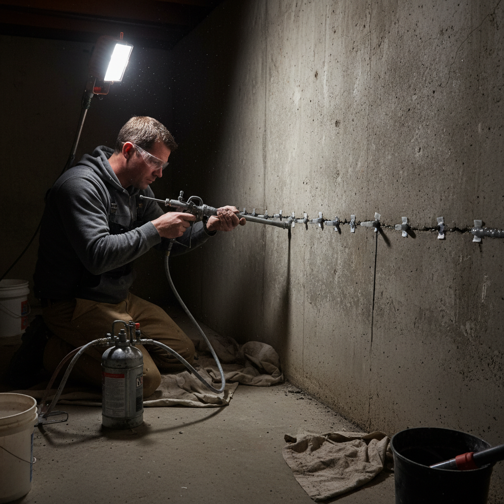 Réparation fissure fondation Padoue — installation professionnelle