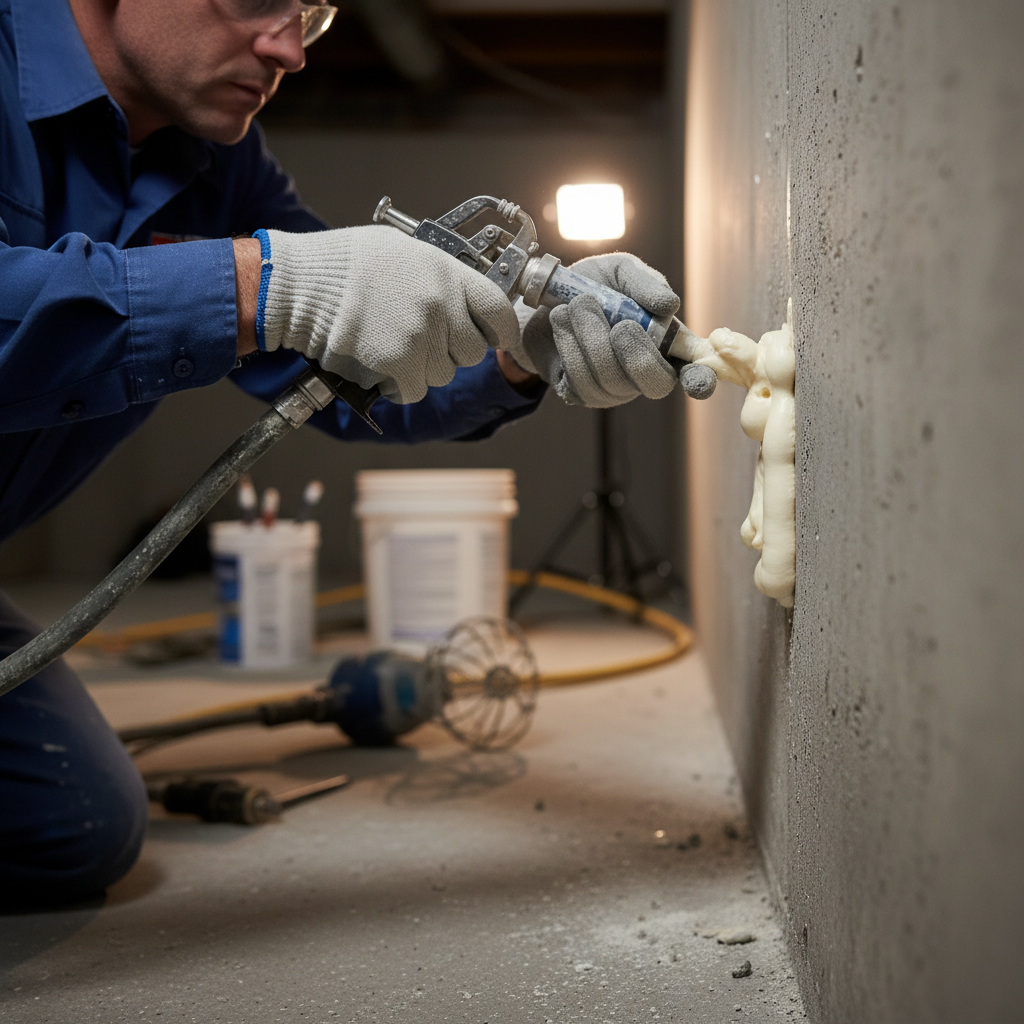 Réparation fissure fondation Dudswell — installation professionnelle