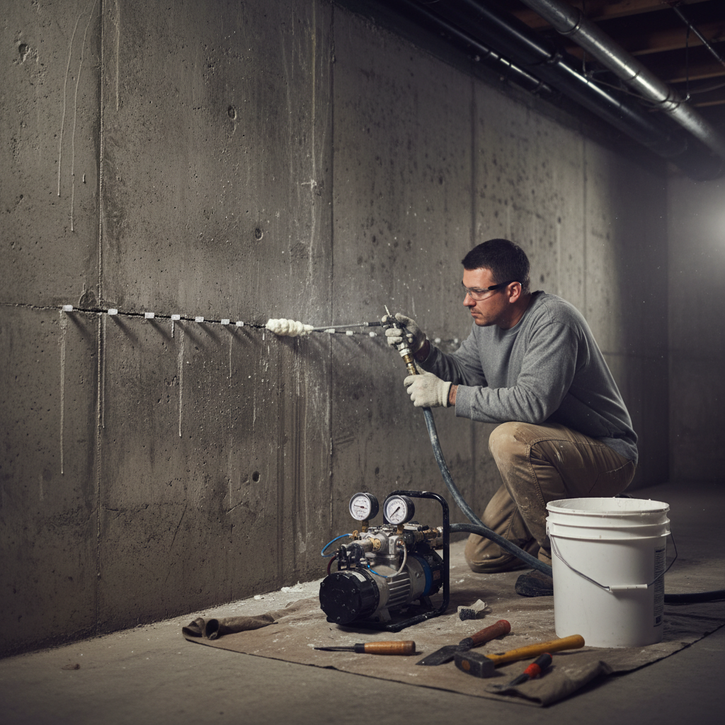 Réparation fissure fondation Maskinongé — installation professionnelle