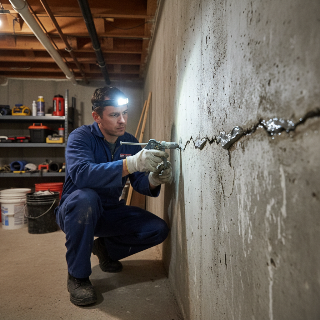Réparation fissure fondation Saint-Mathieu — installation professionnelle