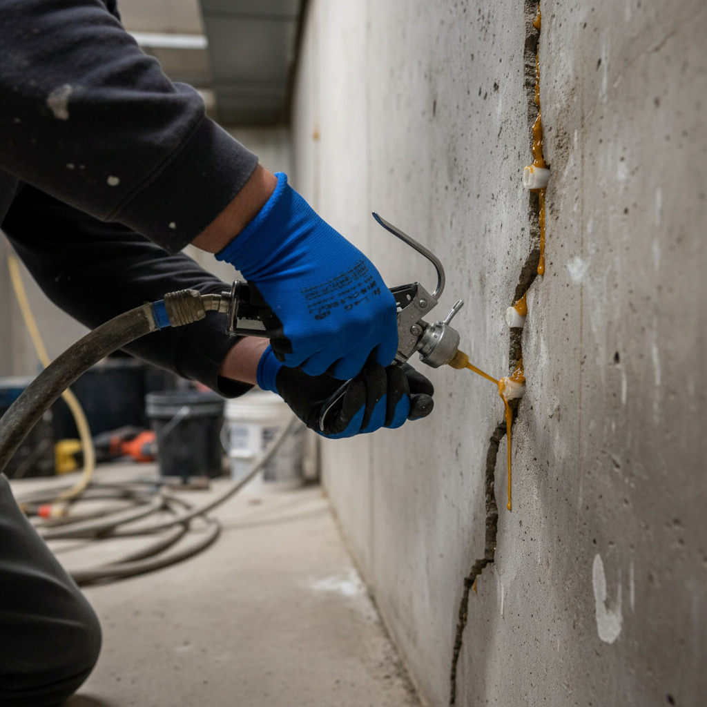 Réparation fissure fondation Léry — installation professionnelle