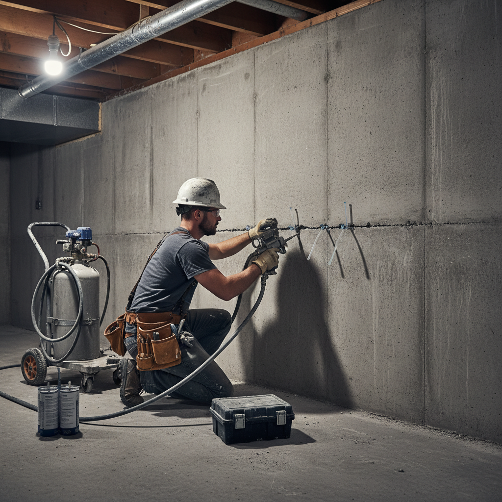 Réparation fissure fondation Franquelin — installation professionnelle