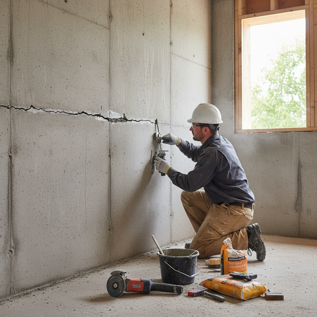 Réparation fissure fondation Barkmere — installation professionnelle