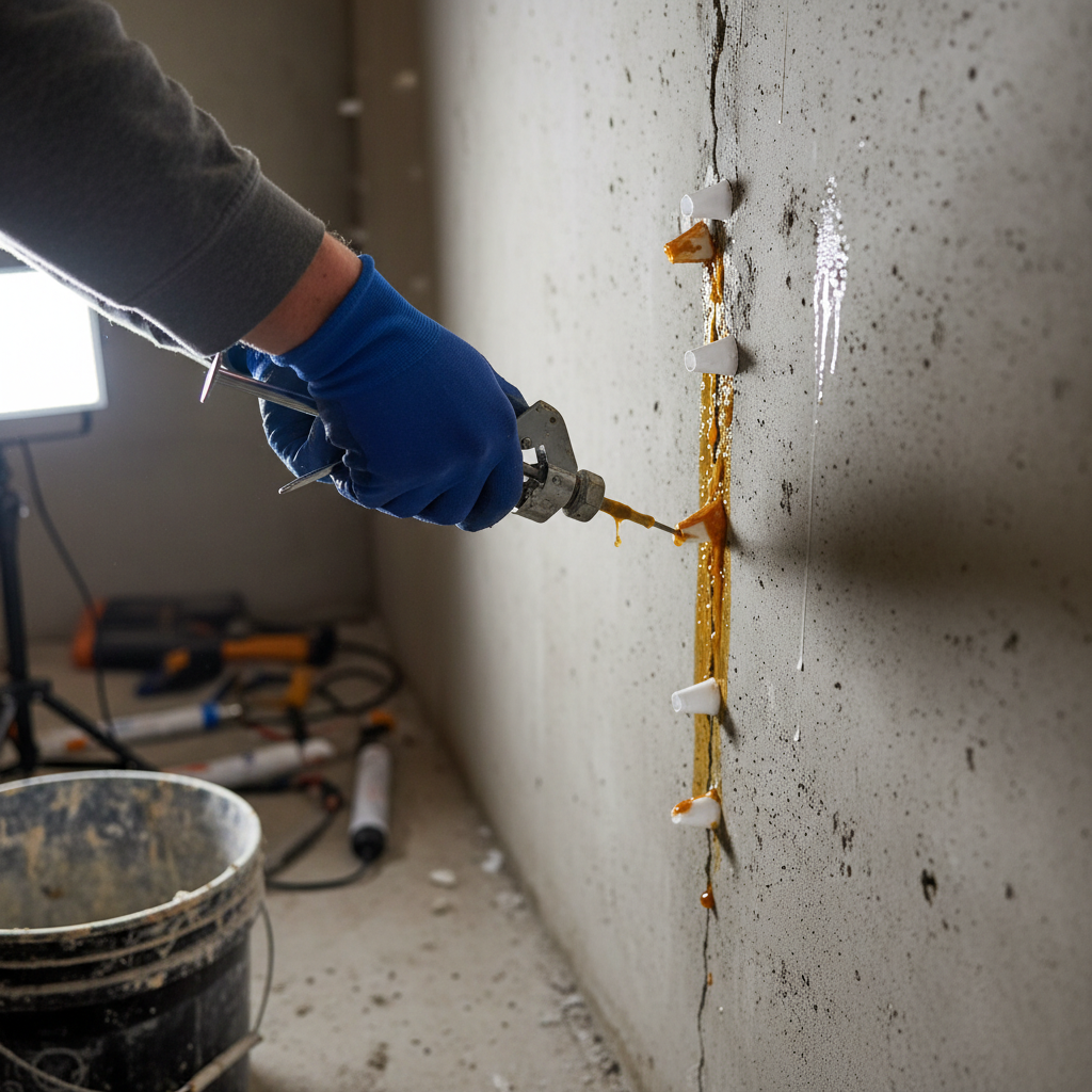 Réparation fissure fondation Escuminac — installation professionnelle