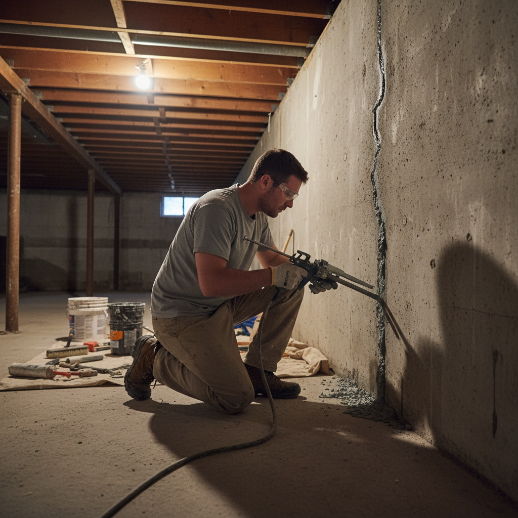 Réparation fissure fondation Normétal — installation professionnelle