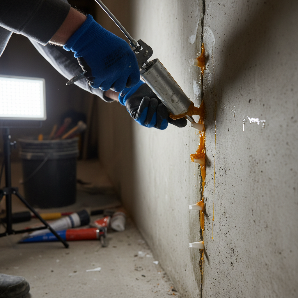 Réparation fissure fondation Bromont — installation professionnelle