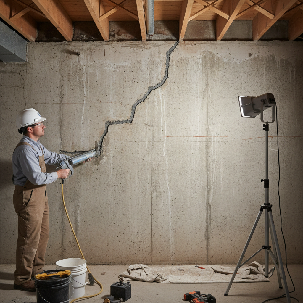 Réparation fissure fondation Chazel — installation professionnelle