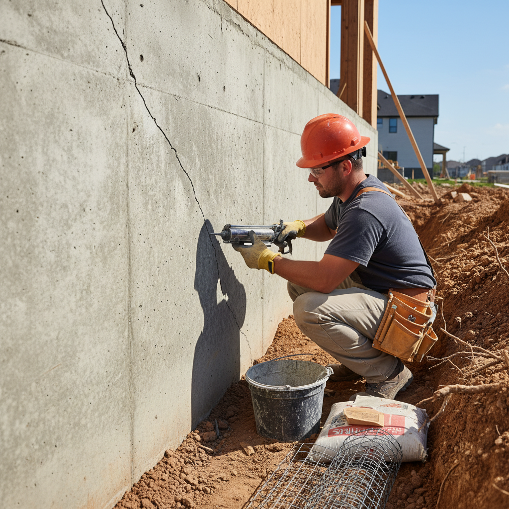 Réparation fissure fondation Landrienne — installation professionnelle