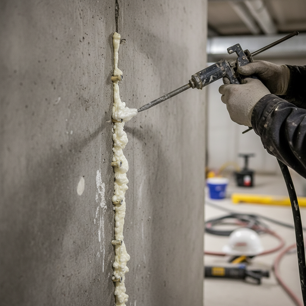 Réparation fissure fondation Courcelles--Saint-Évariste — installation professionnelle
