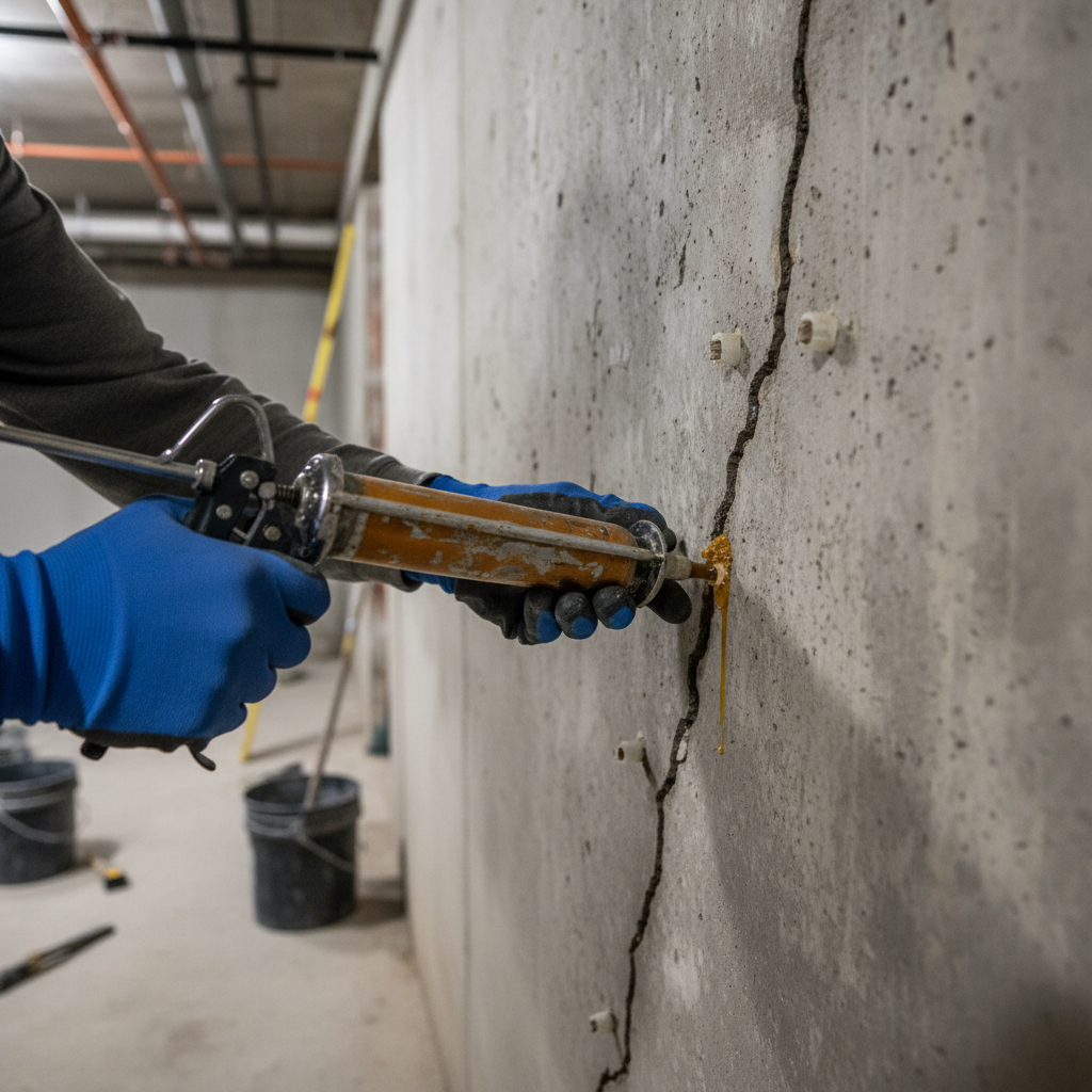 Réparation fissure fondation Baie-Johan-Beetz — installation professionnelle