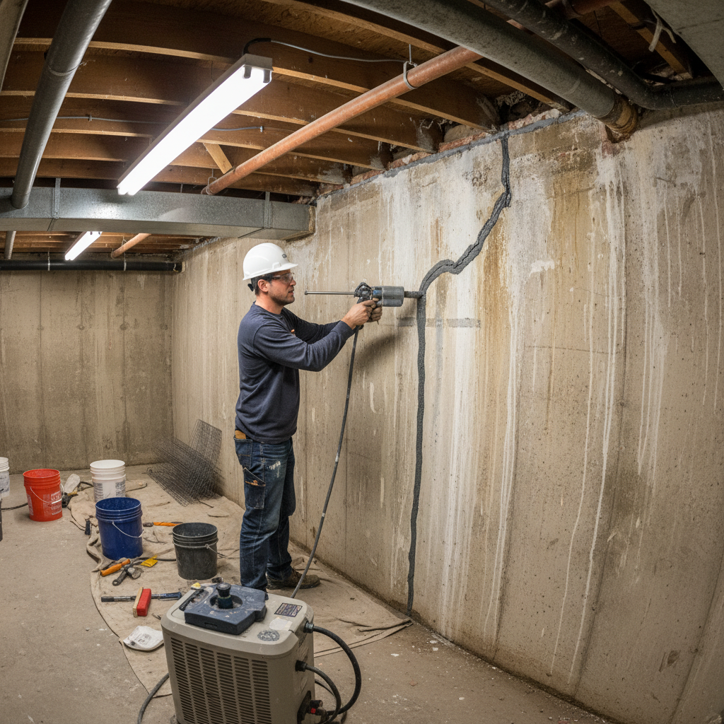 Réparation fissure fondation Montréal — installation professionnelle