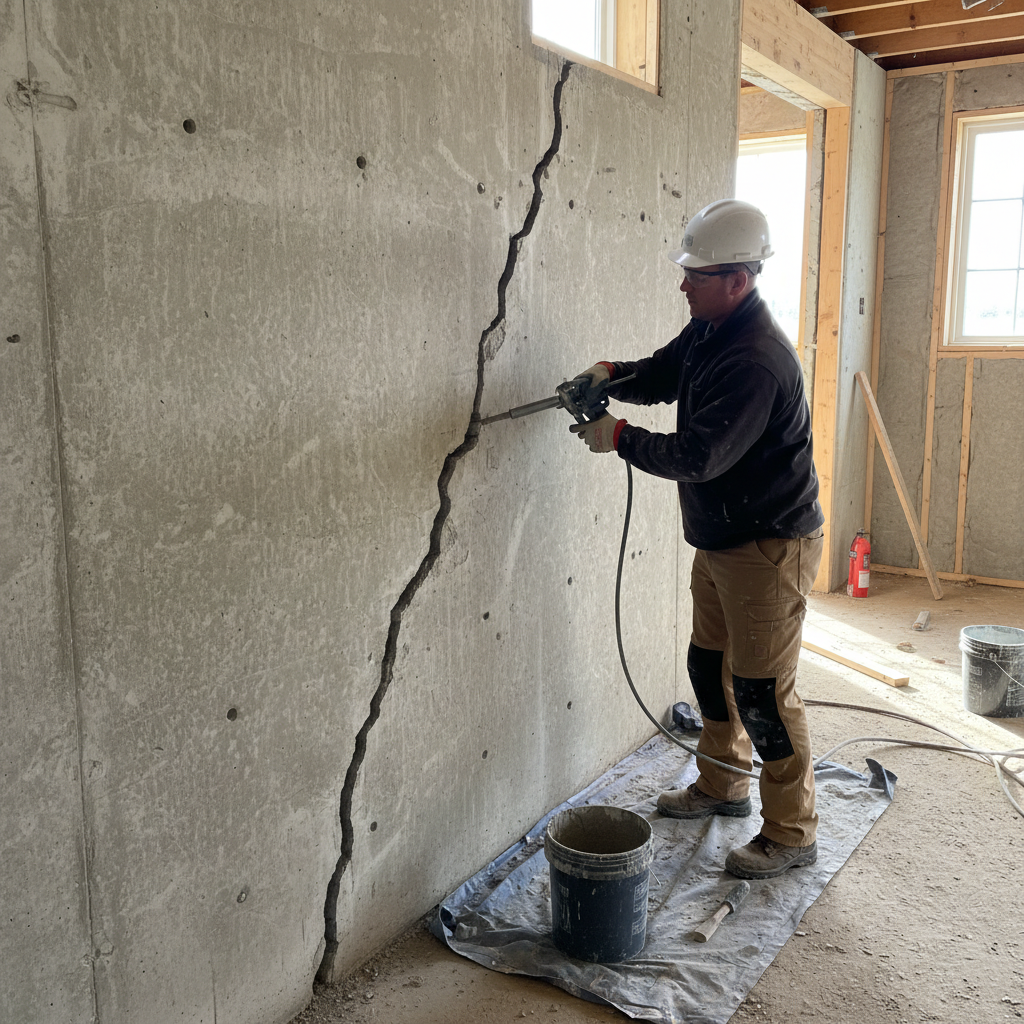 Réparation fissure fondation Trécesson — installation professionnelle