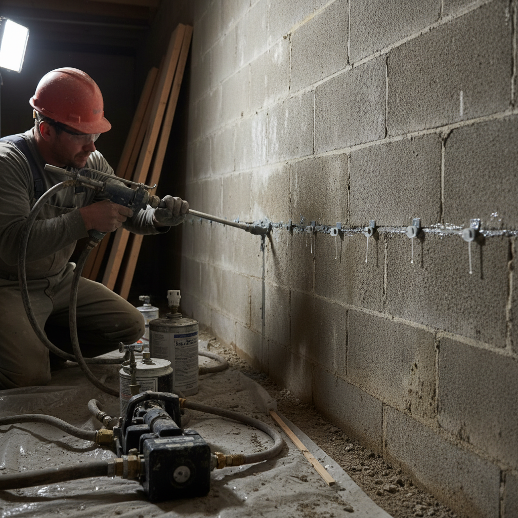 Réparation fissure fondation Low — installation professionnelle